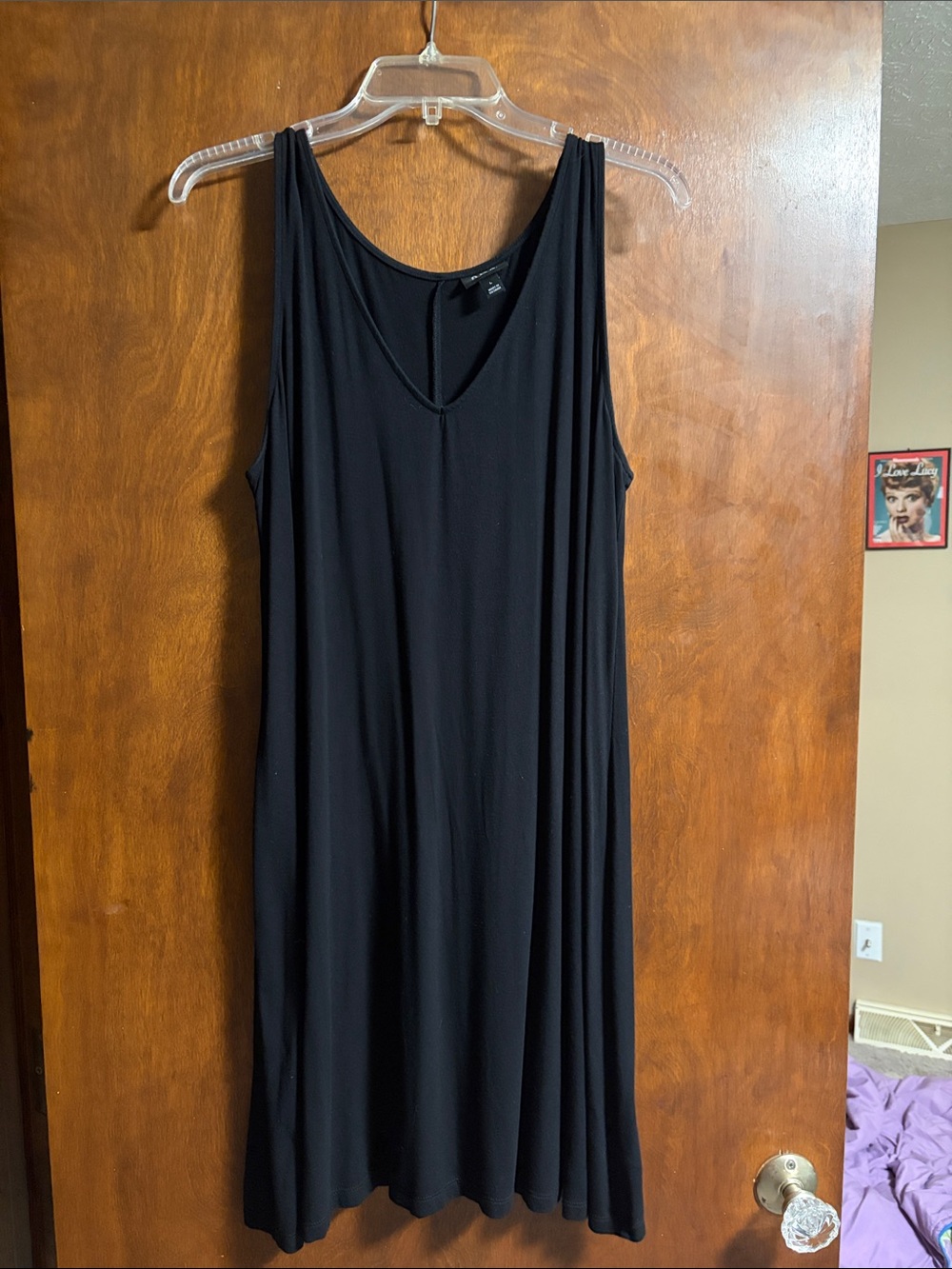 a.n.a Black Sleeveless V-Neck Swing Dress
